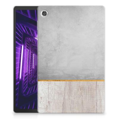 Lenovo Tab M10 Plus Silicone Tablet Hoes Wood Concrete