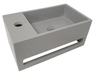 Fontein met Handdoekhouder BWS Betonlook 35.6x20.3x15.9 cm Grijs (kraangat links)