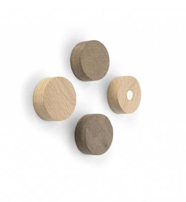 Trendform Magnetisch Houten Rond - set van 4 verschillende