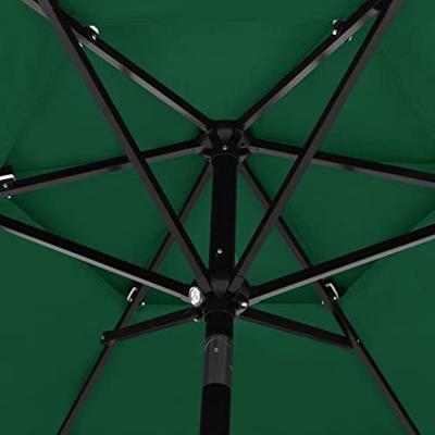 VidaXL Parasol 3-laags met aluminium paal 2,5 m groen