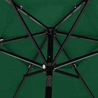 VidaXL Parasol 3-laags met aluminium paal 2,5 m groen - thumbnail