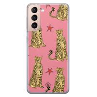 Samsung Galaxy S21 siliconen hoesje - The pink leopard - thumbnail