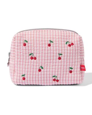 HEMA Etui 18.5x6.6x13cm seersucker ruiten kersen