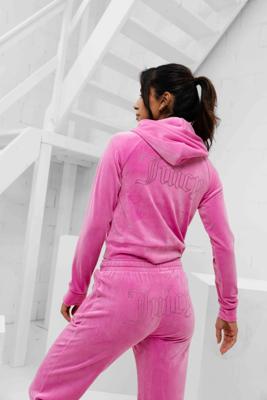 Juicy Couture Madison Full Zip Trainingspak Dames Roze - Maat S - Kleur: Roze | Soccerfanshop Juicy Couture Madison Full Zip Trainingspak Dames Roze - Maat S - Kleur: Roze | Soccerfanshop