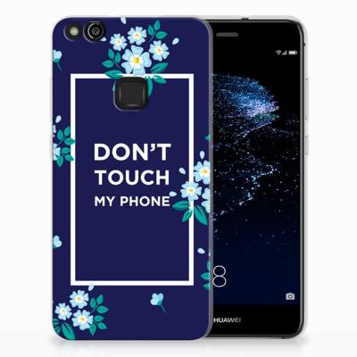 Huawei P10 Lite Silicone-hoesje Flowers Blue DTMP Huawei P10 Lite Silicone-hoesje Flowers Blue DTMP