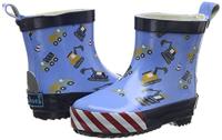 Playshoes halfhoge regenlaarzen Bouwmachines Blauw-20 - thumbnail