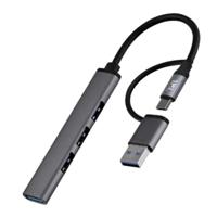 T'nb - Premium USB-A hub, sluit 4 USB-A accessoires tegelijkertijd aan met deze hub - Aluminium - thumbnail