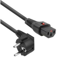 ACT AK5220 230V Stroomkabel Randaarde Stekker CEE7/7 Male (Haaks)/C13 Lockable Zwart - 5 meter - thumbnail