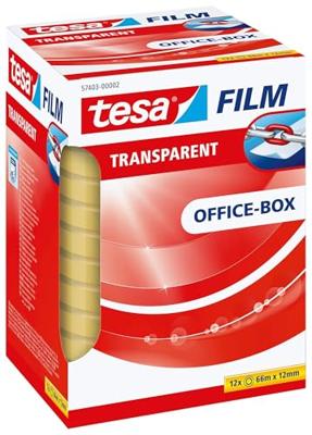 tesa OFFICE-BOX 57403-00002-01 tesafilm Transparant (l x b) 66 m x 12 mm 12 stuk(s) tesa OFFICE-BOX 57403-00002-01 tesafilm Transparant (l x b) 66 m x 12 mm 12 stuk(s)