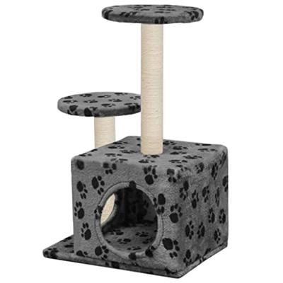 Kattenkrabpaal met sisal krabpalen 60 cm pootafdrukken grijs - thumbnail