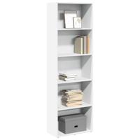 Boekenkast 60x30x189 cm bewerkt hout wit - thumbnail