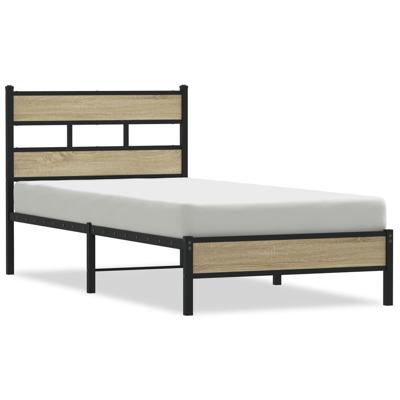 Bedframe zonder matras metaal sonoma eikenkleur 200x200 cm