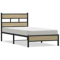 Bedframe zonder matras metaal sonoma eikenkleur 200x200 cm - thumbnail