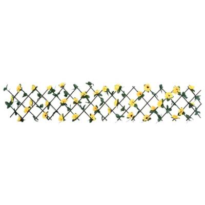 VidaXL Kunstplant klimop op latwerk uittrekbaar 180x20 cm geel