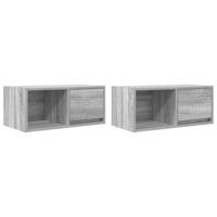 Tv-meubelen 2 st 60x31x25,5 cm bewerkt hout grijs sonoma eiken - thumbnail