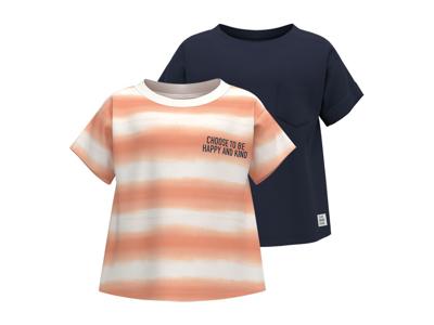 lupilu Kinder t-shirts (98/104, Marineblauw-oranje)