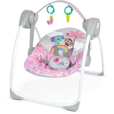 Draagbare en compacte schommel - BRIGHT STARTS - Pink Paradise - Automatische schommel met muziek - Unisex - Newborns+ Draagbare en compacte schommel - BRIGHT STARTS - Pink Paradise - Automatische schommel met muziek - Unisex - Newborns+