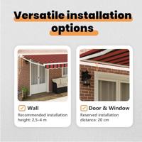 VidaXL Markies oranje en bruin 500 x 300 x 165 cm polyester en metaal - thumbnail