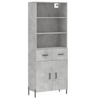 Hoge kast 69,5x34x180 cm bewerkt hout betongrijs - thumbnail