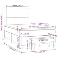 Boxspring met matras stof donkergrijs 120x190 cm - thumbnail