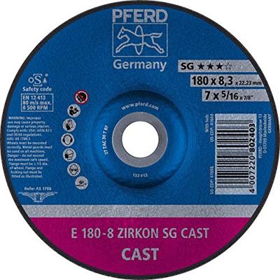 PFERD TOOLS 62217747 E 180-8 ZIRKON SG CAST Afbraamschijf gebogen Diameter 180 mm Boordiameter 22.23 mm Grijs/grauw sferoïdisch gietijzer, Giethuid 10 stuk(s) PFERD TOOLS 62217747 E 180-8 ZIRKON SG CAST Afbraamschijf gebogen Diameter 180 mm Boordiameter 22.23 mm Grijs/grauw sferoïdisch gietijzer, Giethuid 10 stuk(s)