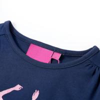 Kindershirt met lange mouwen ballerinaprint 92 marineblauw - thumbnail