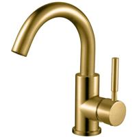 Elegante Geborsteld Gouden Wastafelmengkraan - 360° Rotatie - PVD Coating - thumbnail