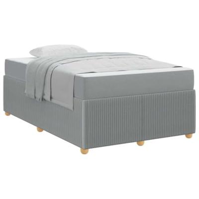 Bedframe met matras met matras Lichtgrijs 120 x 190 cm Stof