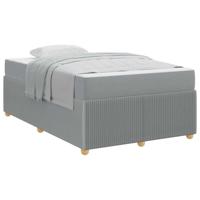Bedframe met matras met matras Lichtgrijs 120 x 190 cm Stof - thumbnail