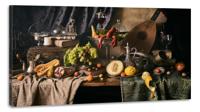 Schilderij -Stilleven met Kreeft en Fruit,120x70cm. Wanddecoratie, premium print - thumbnail