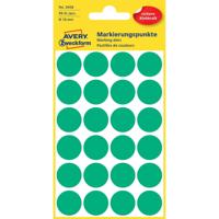 Etiket Avery Zweckform 3006 rond 18mm groen 96stuks - thumbnail