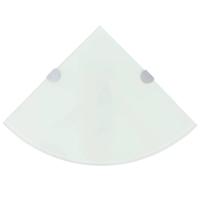 VidaXL Hoekschappen 2 st met chromen dragers 25x25 cm glas wit - thumbnail