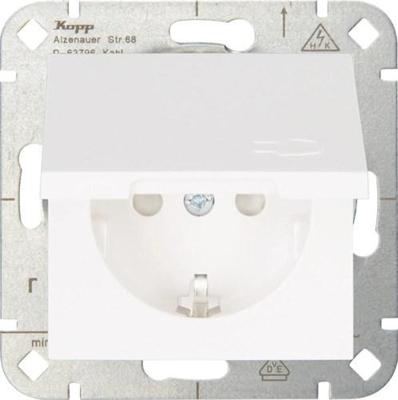 Enzo Kopp hk07 pure mat wit inbouw stopcontact ra met deksel + kinderbeveiliging - 4624150 Enzo Kopp hk07 pure mat wit inbouw stopcontact ra met deksel + kinderbeveiliging - 4624150