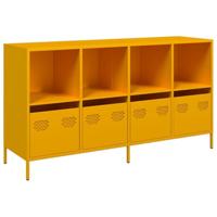 Dressoir 135x39x73,5 cm koudgewalst staal mosterdgeel - thumbnail