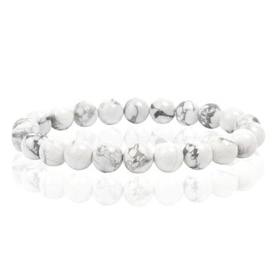 Natuursteen Armband met 8mm Kralen Memphis - White Howlite
