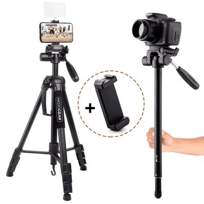 MOJOGEAR 177cm 2-in-1 camera en telefoon statief: driepoot & monopod