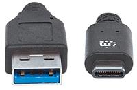 Manhattan USB-kabel USB 3.2 Gen1 (USB 3.0 / USB 3.1 Gen1) USB-A stekker, USB-C stekker 1.00 m Zwart UL gecertificeerd 353373 - thumbnail