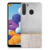 Samsung Galaxy A21 | Bumper Hoesje | Wood Concrete - thumbnail