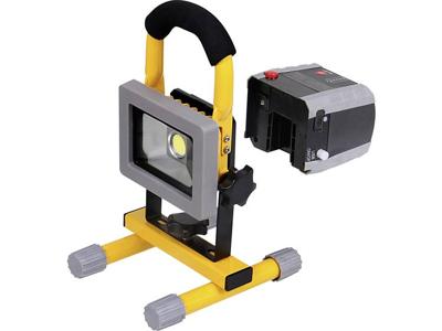 Oplaadbare en verwisselbare bouwlamp op accu met grondstandaard - 10 watt