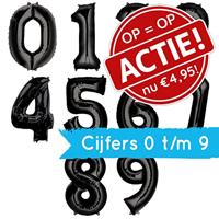 Folieballon Cijfer 3 Zwart (86cm) - thumbnail