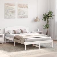 Bedframe met hoofdeinde Wit 140 x 190 cm Massief grenenhout - thumbnail