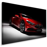 Schilderij - Rode sportwagen, premium print, wanddecoratie - thumbnail