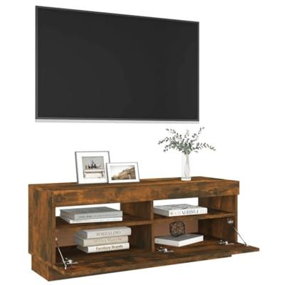 Tv-meubel met LED-verlichting 100x35x40 cm gerookt eikenkleurig
