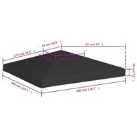 VidaXL Prieeldak 270 g/m² 3x3 m zwart - thumbnail