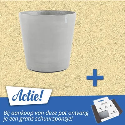 Ecopots Amsterdam op wielen kunststof bloempot Wit/Grijs - Ø 75,6 cm Ecopots Amsterdam op wielen kunststof bloempot Wit/Grijs - Ø 75,6 cm