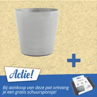 Ecopots Amsterdam op wielen kunststof bloempot Wit/Grijs - Ø 75,6 cm - thumbnail