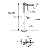 Badmengkraan GROHE Eurocube Freestander Hard Graphite Geborsteld - thumbnail