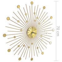 VidaXL Wandklok 70 cm metaal goudkleurig - thumbnail