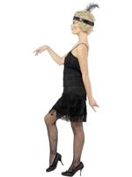 Zwarte Fringe flapper verkleedkleding elite - thumbnail