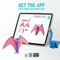 HeyClay Dinos: Pterodactylus Triceratops Tyrannosaurus 6 cans - thumbnail